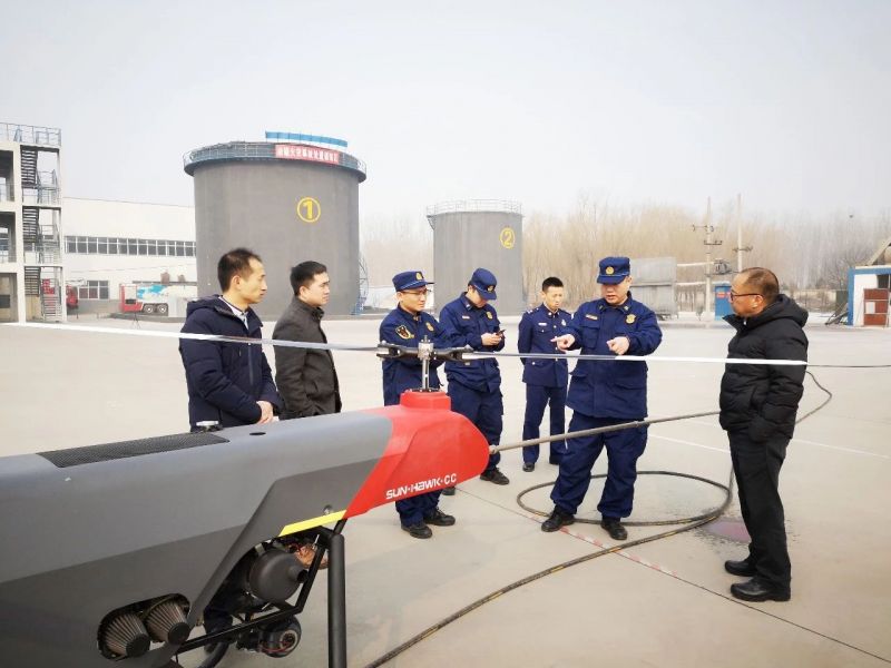 鄭州市消防救援支隊參謀長李隆對獵鷹消防科技項目研發工作觀摩指導